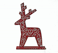 Handpainted Wooden Reindeer Decoration