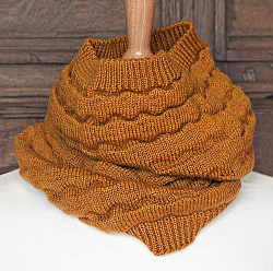 Scarf - Camel Soft Merino Wool Circle Scarf and Neck Warmer