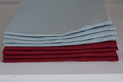 Fog Linen Work Kitchen/Tea Towel (sky blue, red)