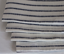 Fog Linen Work /Navy Stripe 100% Linen Kitchen/Tea Towel