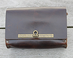 Vintage Leather and Antique Brass Cross Body Bag