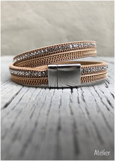 Double Wrap Sand Bracelet with Magnetic Catch