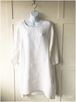 White Linen Tunic with Pockets