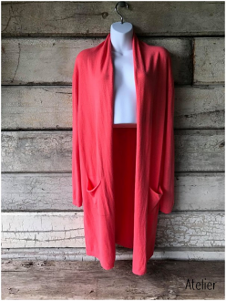 Long Cardigan - Coral