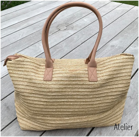 Woven Bag in Straw with Zip Top