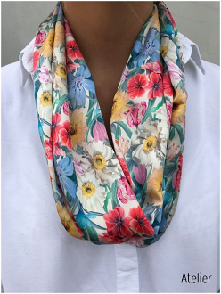 Gorgeous Italian Silk Satin Scarf with Magnetic Fastening - Audrey Design