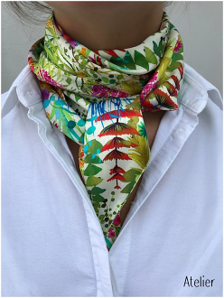 Gorgeous Italian Silk Satin Scarf - Daphne Design