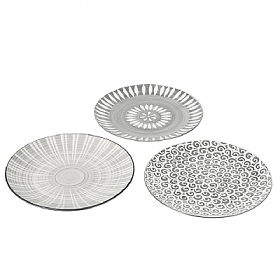 Broste Copenhagen Modern Dinner Plate Set of 3 - Grey
