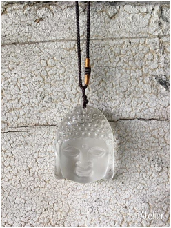 Clear Buddha Pendant Necklace 