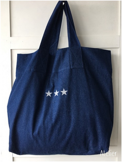 Denim Bag with Three Little Stars