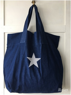 Denim Bag with Single Star
