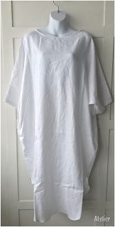 Elegant White Linen Midi Dress with Side Pockets