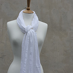 Linen Scarf in 100% Pure White Linen