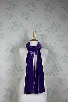 Silk Velvet Scarf in Purple