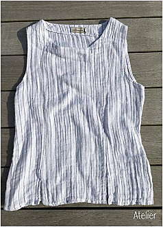 Textured Linen Sleeveless Top