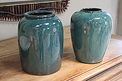 Deep Green Ceramic Vases by Broste Copenhagen