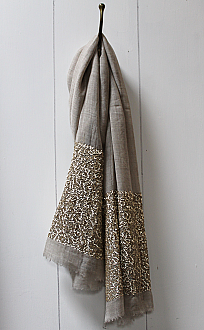 Fine Luxe Wool Soft Champagne Sequin Scarf